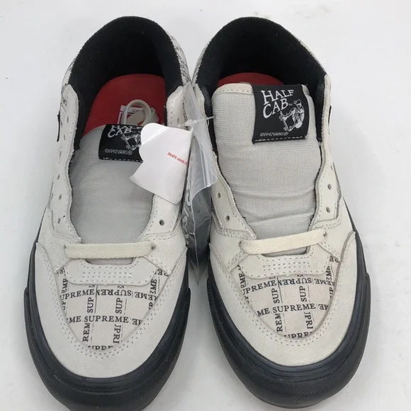 Vans x Supreme Half Cab Pro ‘92 Men’s Off White Black Skateboard Shoes - Size 8 - Picture 10 of 16